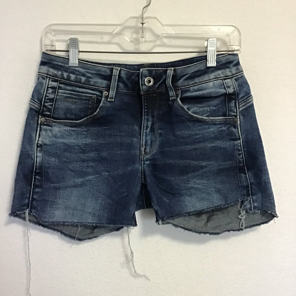 G Star Raw Arc 3D Mid Skinny Jeans Cut Off Shorts Size 28